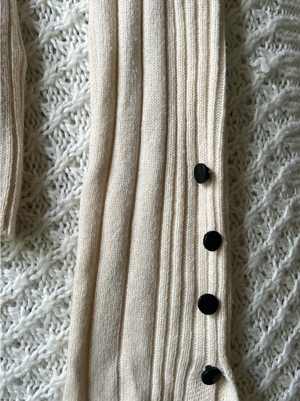 ASOS Ribbed Knit Top in Cream - Picture 3 of 4